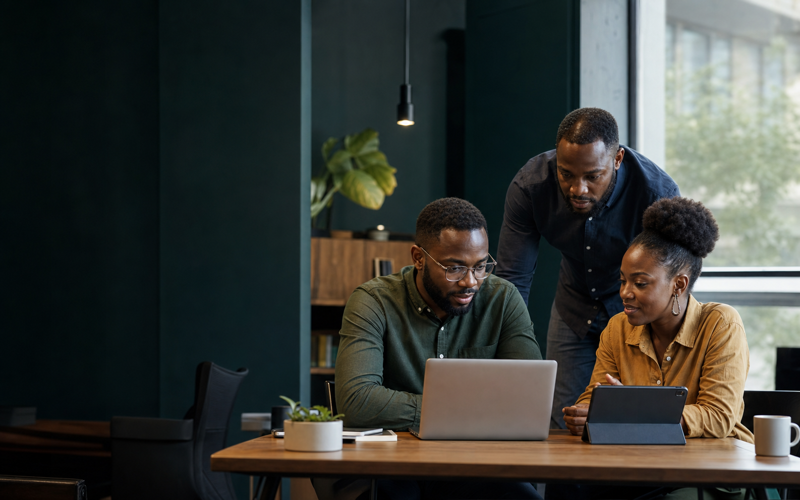 Black founders reviewing a digital product